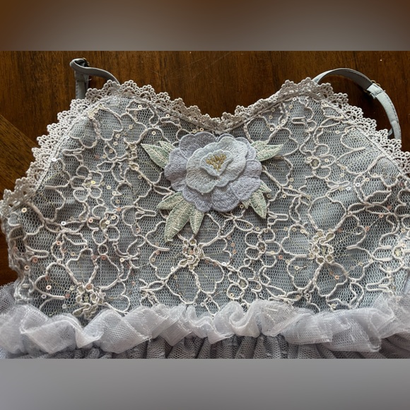 Joyfolie Aryana Dress - high low skirt- Dusty blue - size 3 - Picture 2 of 6